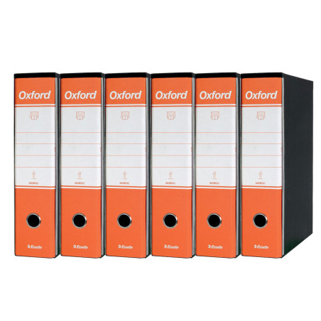 Esselte Oxford Registratore Archivio Dorso 8 cm Colore Arancione Confezione da 6