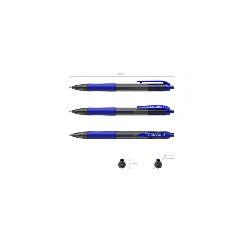 Box 12 Penne a scatto ink gel blu ErichKrause Smart-Gel Matic&amp;Grip