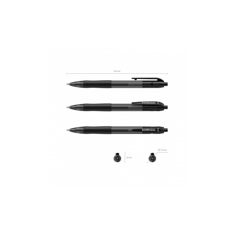 Box 12 Penne a scatto ink gel nere ErichKrause Smart-Gel Matic&amp;Grip