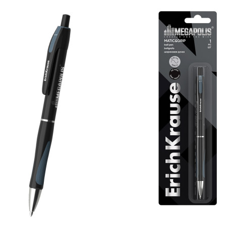 Penna A Sfera A Scatto ErichKrause MEGAPOLIS Matic&Grip nera