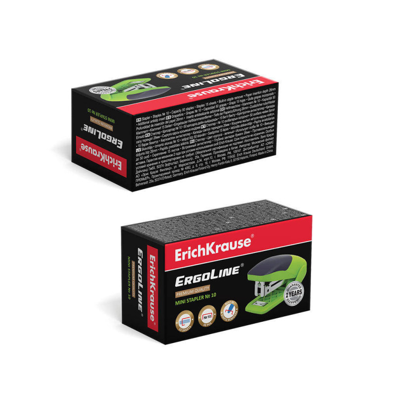 Mini cucitrice N° 10 ErichKrause ErgoLine Verde Neon