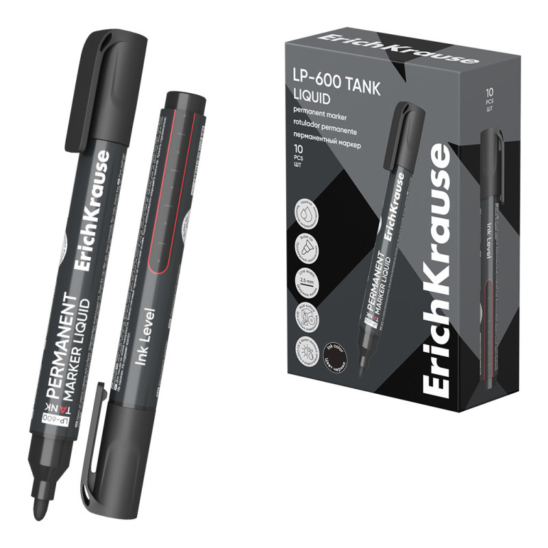 Pennarello indelebile ErichKrause LP-600 Liquid Nero 1 pz