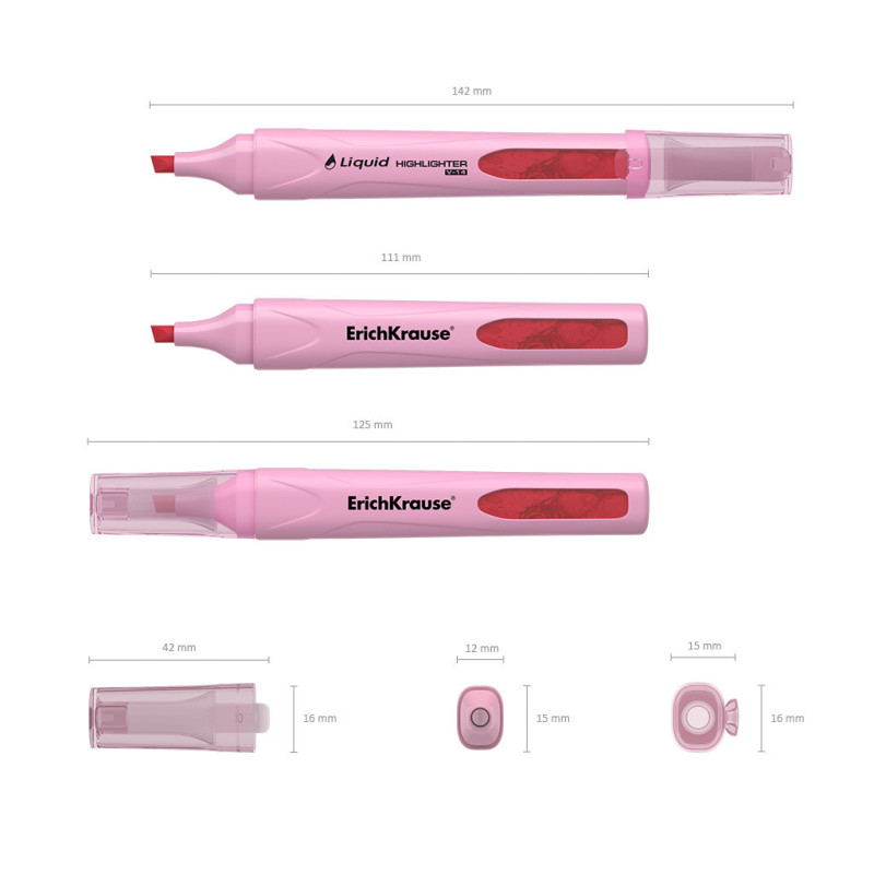 Evidenziatore ErichKrause Liquid Visioline V-14 Rosa Pastello