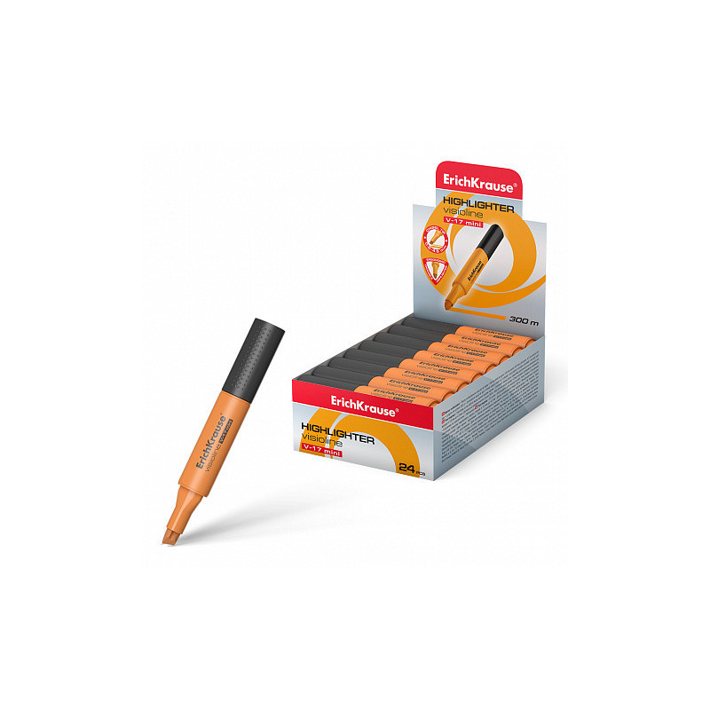 Box da 24 Evidenziatore ErichKrause Visioline V-17 Mini Arancione Asciugatura Rapida