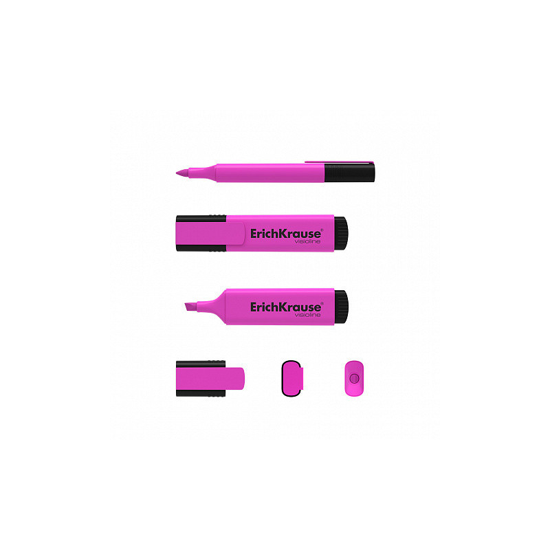 Box 10 Evidenziatore ErichKrause Visioline V-21 Rosa Asciugatura Rapida