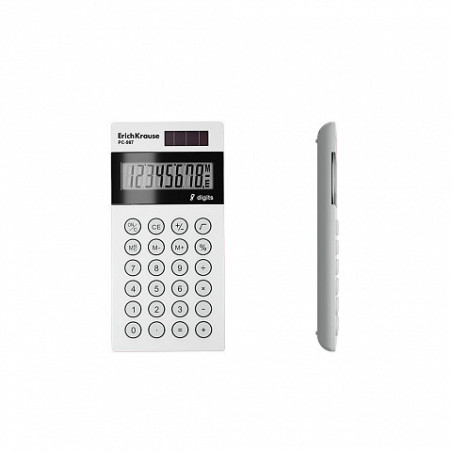 Calcolatrice tascabile Erichkrause PC-987 bianca a 8 cifre