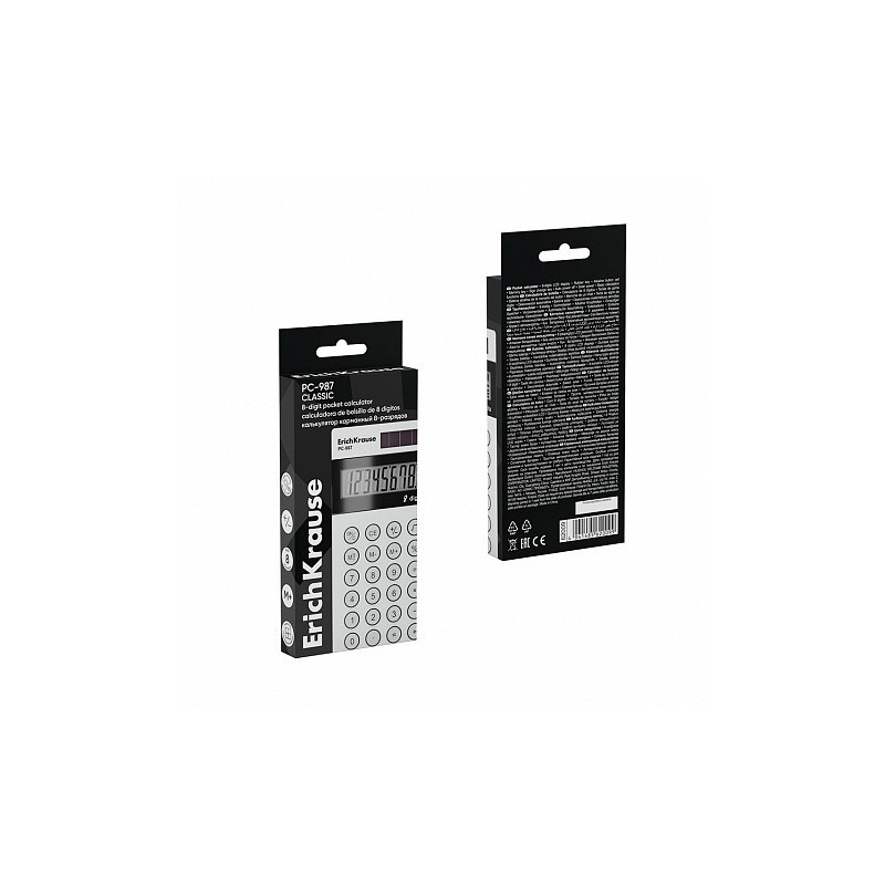 Calcolatrice tascabile Erichkrause PC-987 bianca a 8 cifre