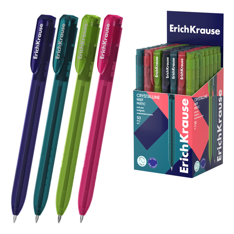 Penna Blu a Sfera a Scatto Crystalline Matic Reef ErichKrause