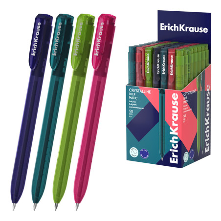 Penna Blu a Sfera a Scatto Crystalline Matic Reef ErichKrause