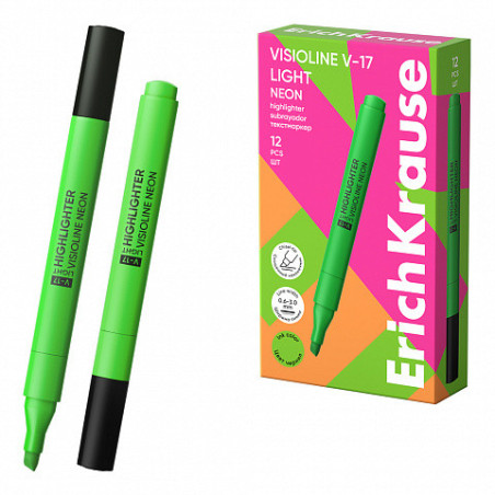 Box 12 Evidenziatore ErichKrause Visioline V-17 Light Neon Verde