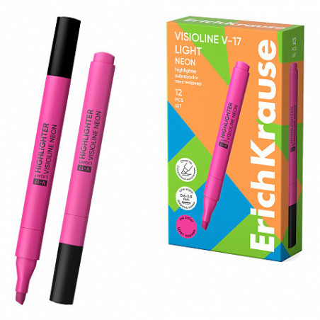 Box 12 Evidenziatore ErichKrause Visioline V-17 Light Neon Rosa