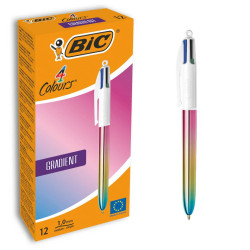 BIC 4 Colours Gradient - Penna a sfera a scatto a 4 colori - conf. da 12
