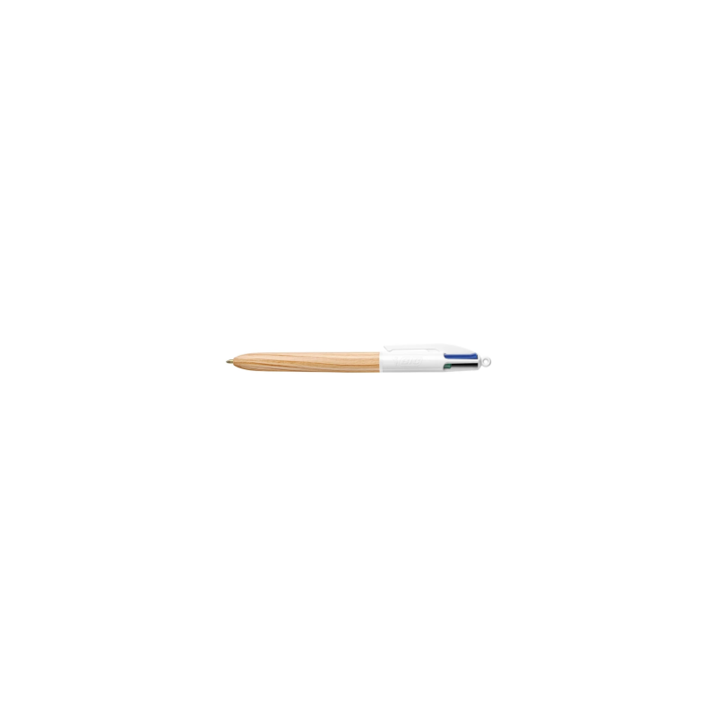 BIC 4 Colours Wood Effect - 1 Penna a sfera a scatto a 4 colori
