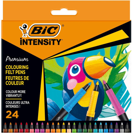 BIC Intensity Pennarelli Colorati Premium con Grip 24 colori