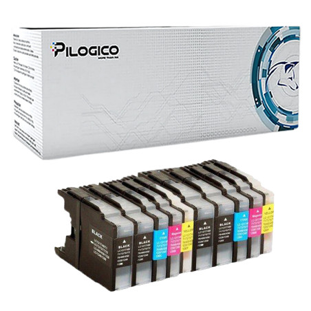 10 Cartucce Brother LC1280 LC1240 Nero + Colori Compatibili