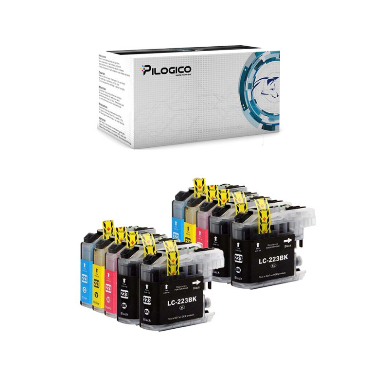 10 Cartucce Brother LC223 223 Nero + Colore Compatibili