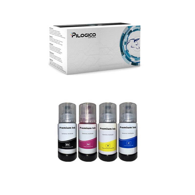 4 Bottiglie di Inchiostro Epson T1045 104 Nero + Colore Compatibili