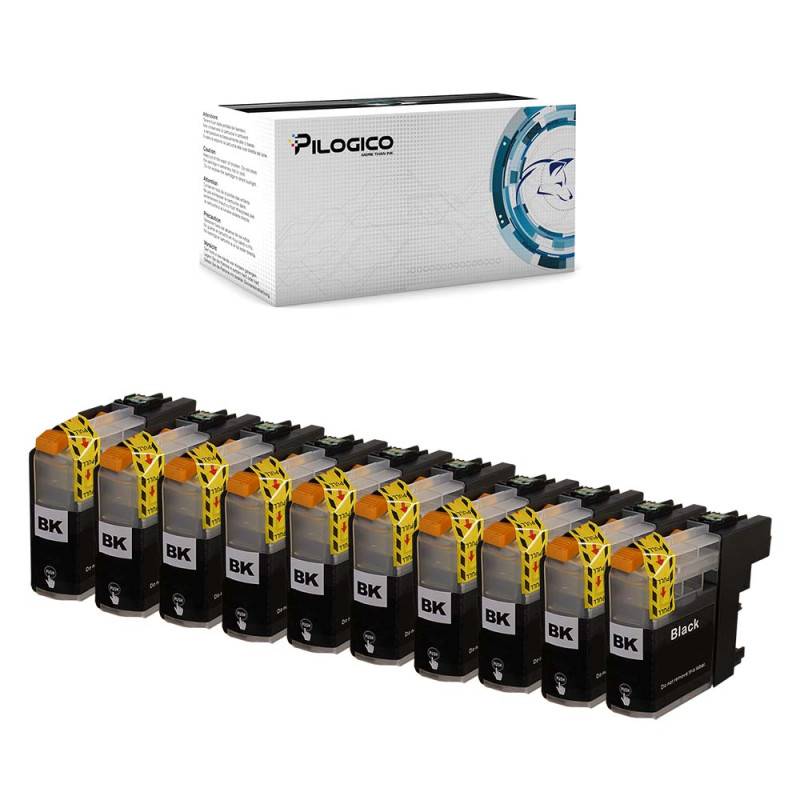 10 Cartucce Brother LC123 123 Nero Compatibili