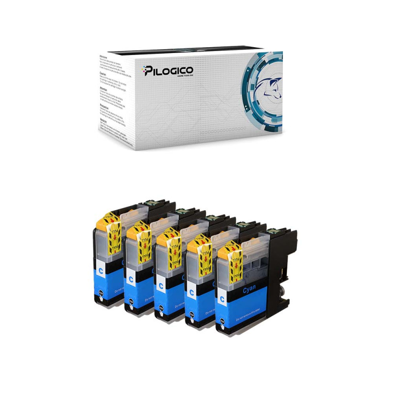 5 Cartucce Brother LC123 123 Ciano Compatibili
