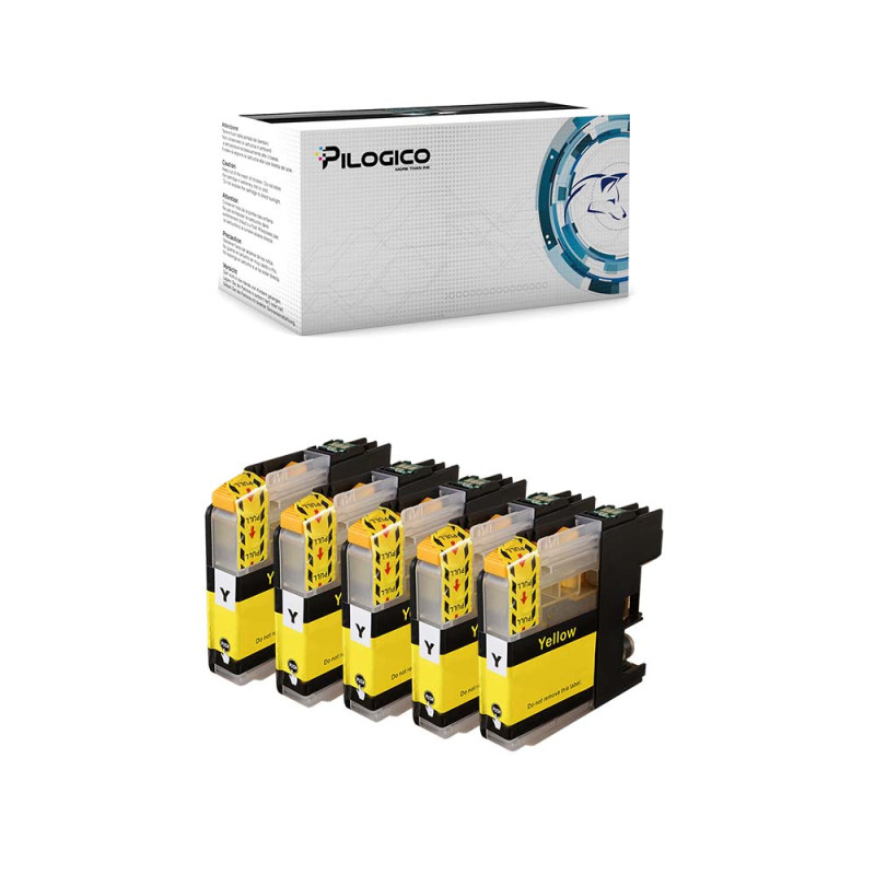 5 Cartucce Brother LC223 223 Giallo Compatibili