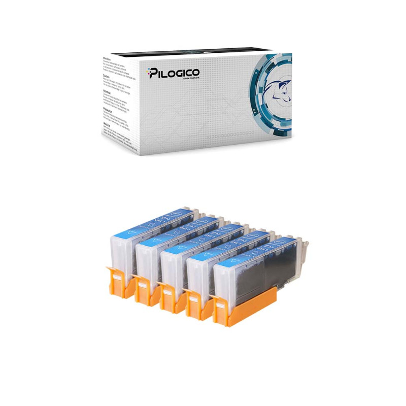5 Cartucce Canon CLI-571 Ciano Compatibili