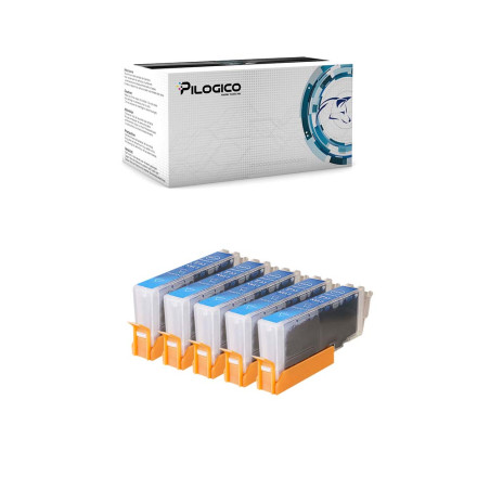 5 Cartucce Canon CLI-571 Ciano Compatibili