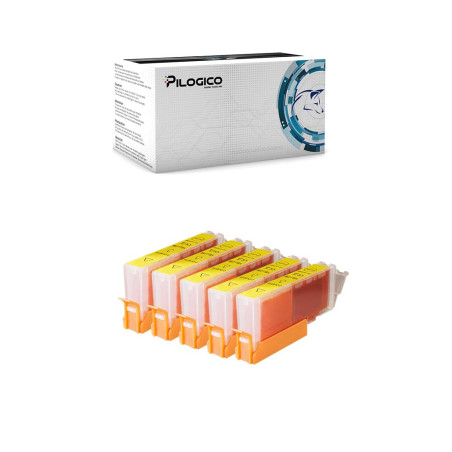 5 Cartucce Canon CLI-571 Giallo Compatibili