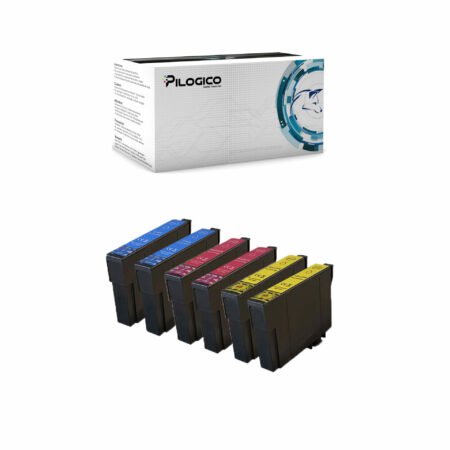 Kit di 6 cartucce compatibili Epson T604XL, colori Ciano, Magenta e Giallo, 10 ml ciascuna